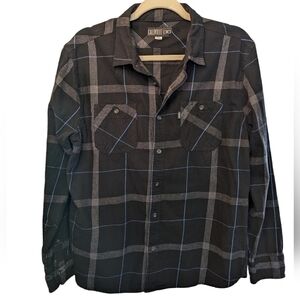 Caliville Men’s Cotton Plaid Long Sleeve Button Front Flannel Shirt Size M
